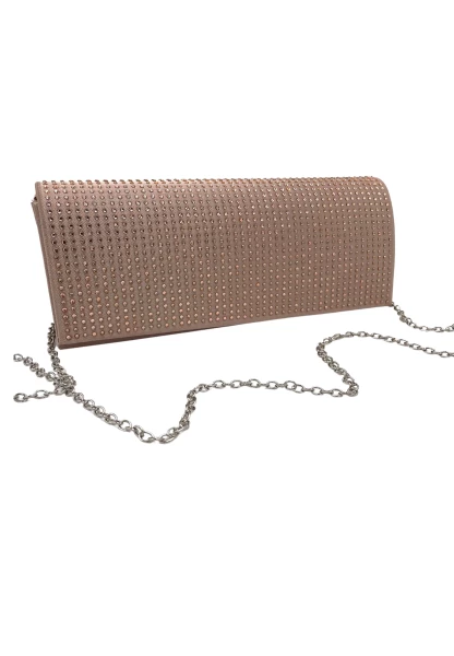 Leslii Clutch Handtasche Glitzer Steinchen in Nude Verkauf