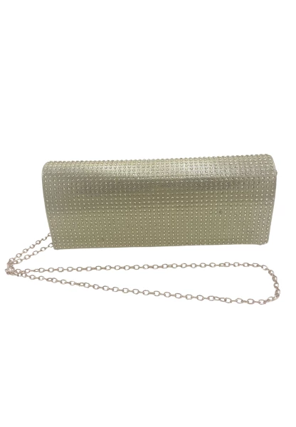 Leslii Clutch Handtasche Glitzer Steinchen in Gold im Angebot