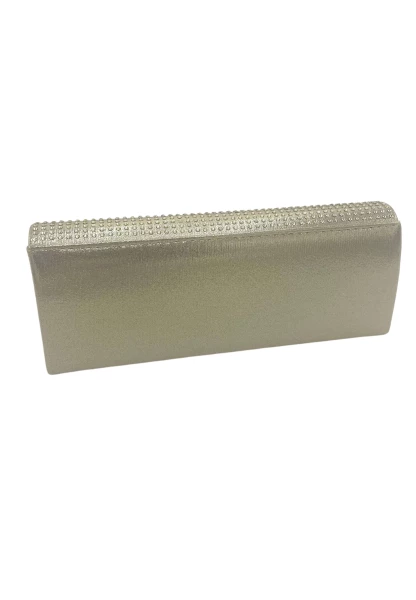 Leslii Clutch Handtasche Glitzer Steinchen in Gold im Angebot