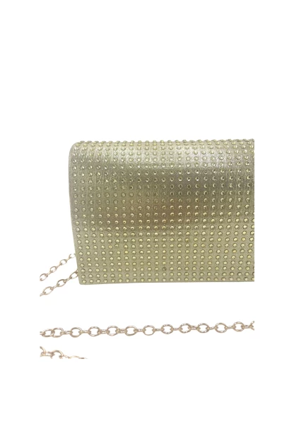 Leslii Clutch Handtasche Glitzer Steinchen in Gold im Angebot