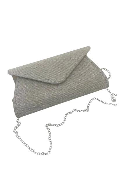 Leslii Clutch Handtasche Glitzer in Silber Fabrikverkauf
