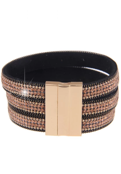 Leslii Last Chance Armband Statement Strass - 08/braun Weihnachtsangebot