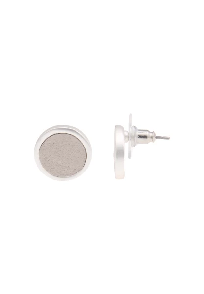 Leslii -70% SALE Ohrringe Ohrstecker Leder Scheibe in Beige Heißer Verkauf