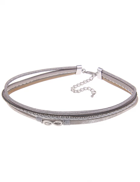 -70% SALE Leslii Kurze Halskette Choker Unendlich Endlos in Grau Zeitlich begrenztes Angebot