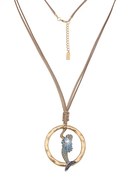 -50% SALE Leslii Lange Halskette Meerjungfrau in Braun Gold Begrenzte Freigabe