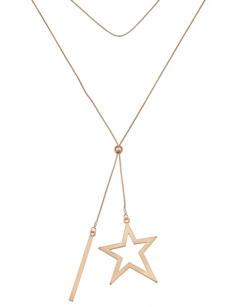 -50% SALE Leslii Lange Halskette Sternen Stab in Gold Kostenloser Versand international