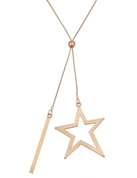 -50% SALE Leslii Lange Halskette Sternen Stab in Gold Kostenloser Versand international