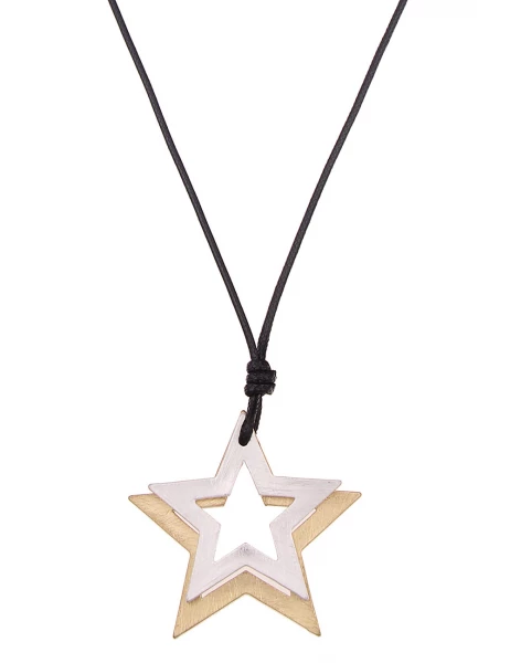 -50% SALE Leslii Lange Halskette Bicolor Sterne in Gold Silber Fabrikladen