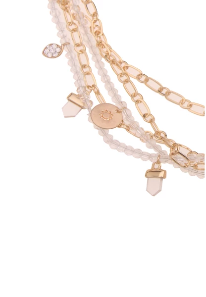 -50% SALE Leslii Kurze Halskette Statement Look Carmen in Gold Weiß Kostenloser Versand
