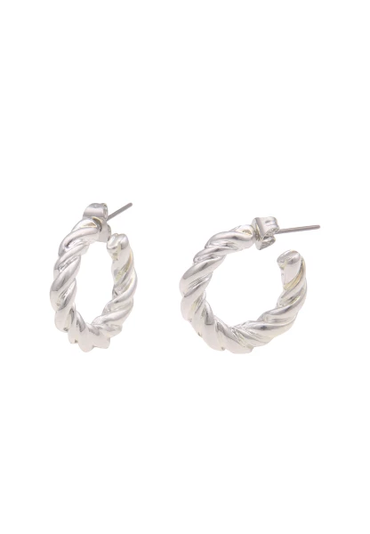 Leslii Ohrringe Creolen Hochglanz Swirl in Silber Cyber Monday