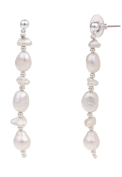 Leslii Damen-Ohrringe Ohrhänger Perlen-Ohrschmuck Süßwasser-Zuchtperlen Modeschmuck Weiß Günstig kaufen