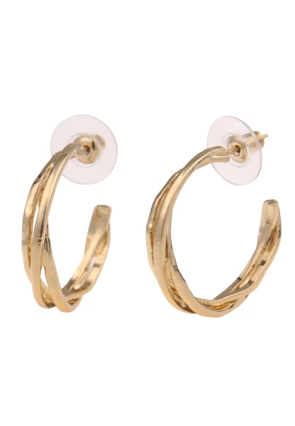 Leslii Damen-Ohrringe Creolen Spirale Glanz-Look goldene Modeschmuck-Ohrringe in Gold Heißer Verkauf
