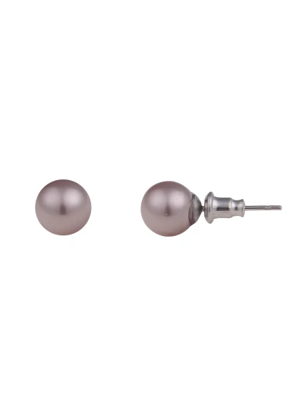 Leslii Damen-Ohrringe Gloria hellbraune Perlen-Ohrringe Ohrstecker Modeschmuck Braun Neuheiten