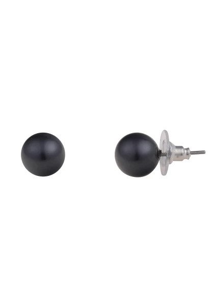 Leslii Damen-Ohrringe Frida schwarze Perlen-Ohrringe Ohrstecker Modeschmuck Schwarz Saisonale Angebote
