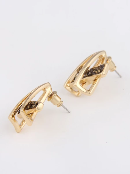 Leslii Damen-Ohrringe Yvonne Statement Glitzer goldene Ohrstecker Modeschmuck-Ohrringe Gold Tägliche Deals