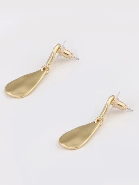 Leslii Ohrstecker doppelter Tropfen Ohrringe Gold Matt Tiefpreis