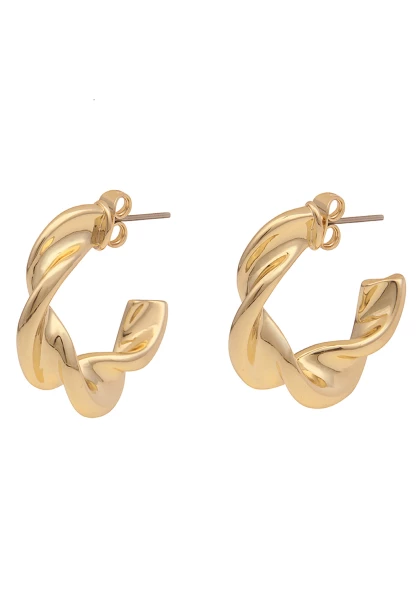 Leslii Damen-Ohrringe Creolen Swirl goldener Ohrschmuck Modeschmuck-Ohrringe in Gold Nur für heute