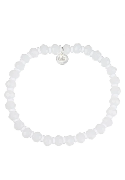 Leslii Armband Glasperlen in Weiß im Angebot