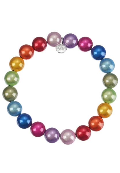Leslii Reflective Pearl Perlen-Armband Magic 3D-Effekt Ø 10mm Regenbogen Bunt Sonderangebot