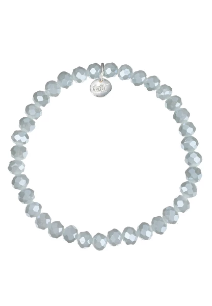 Leslii Damen-Armband Kate Kristall Glasperlen dehnbar Grau Zeitbegrenzte Promotion