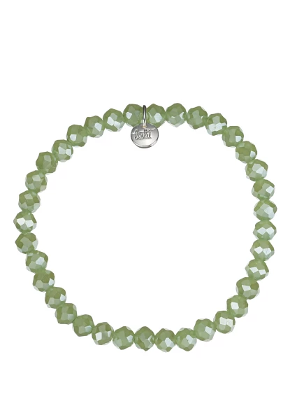 Leslii Damen-Armband Kate Kristall Glasperlen dehnbar Khaki Grün Bis zu 60% Rabatt