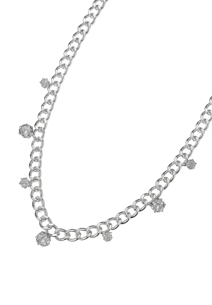 Leslii kurze Halskette Silberglieder Sterling Silber Glaskristalle Nur noch ein Tag übrig