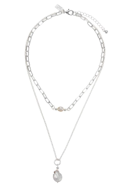 Leslii kurze Layering-Kette mit Süßwasserperlen Clearance-Verkauf