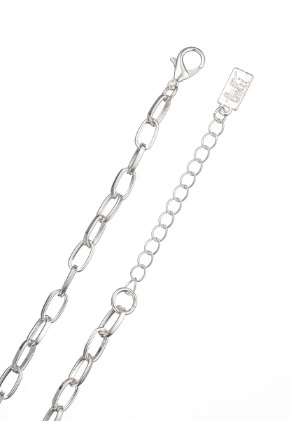 Leslii Kurze Halskette Glieder-Kette Glitzer Y-Kette in Silber Begrenzt auf 3 Tage