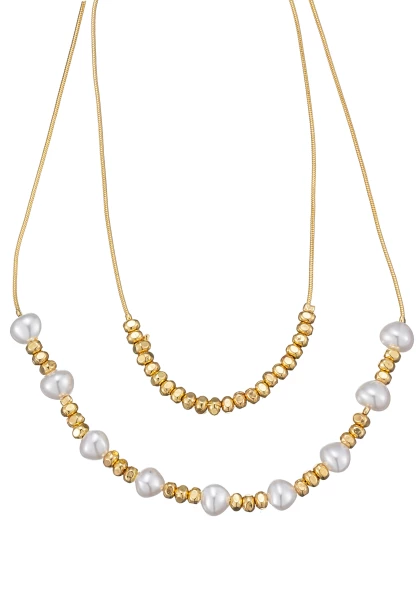 Leslii Kurze Kette Layering Pearls | Gold zollfrei
