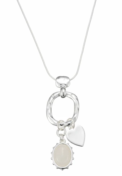 Leslii lange Schlangenkette Heart Stone | Silber Outlet