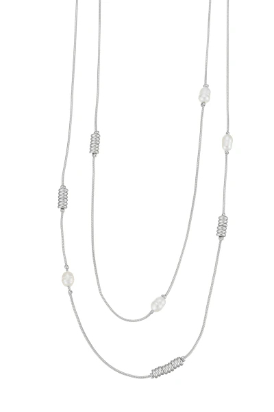 Leslii Kurze Kette Layering Perlen Silber Rabatt