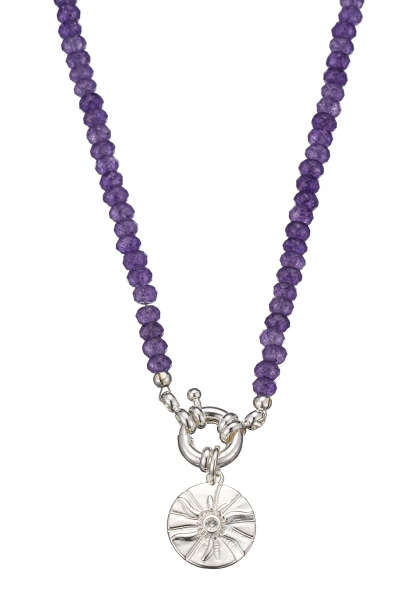 Leslii Kurze Halskette Kristall-Kette Lila Flash Sale