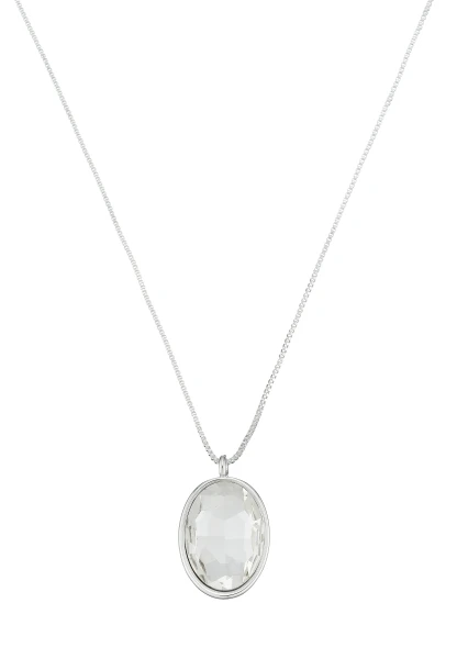 Leslii Lange Kette Oval Glasstein Silber Online Shopping