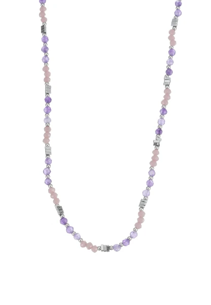 Leslii Kurze Kette Natursteine Stainless Steel Lila Weihnachtsangebot