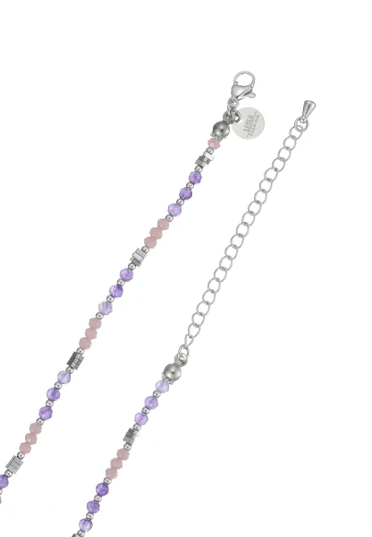Leslii Kurze Kette Natursteine Stainless Steel Lila Weihnachtsangebot