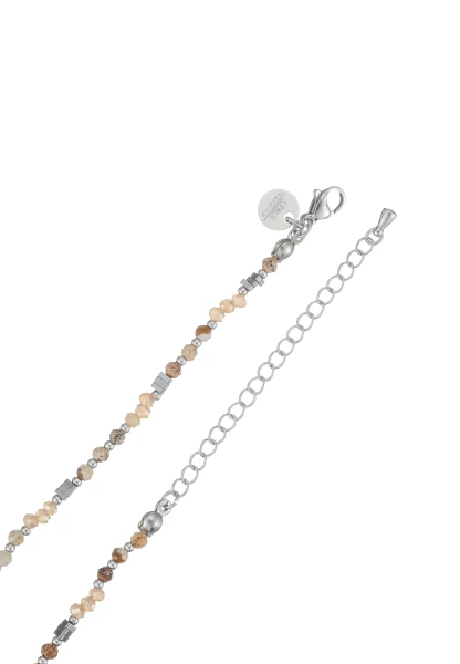 Leslii Kurze Kette Natursteine Stainless Steel Braun Osterangebot