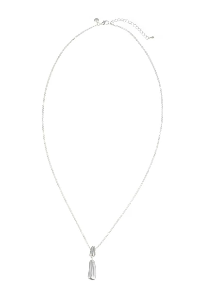 Leslii Lange Halskette Matt Look in Silber Valentinstagsangebot