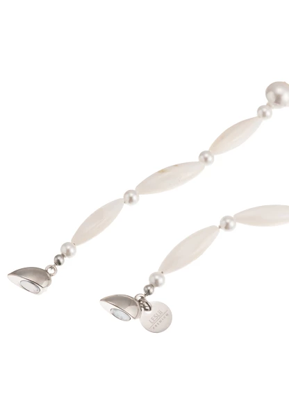 Leslii Kurze Kette Premium Collier Perlen Herz Collier in Weiß Silber Zeitlich begrenztes Angebot