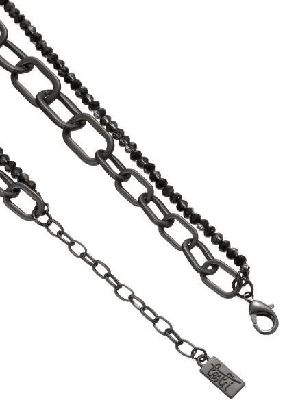 Leslii Layering Glieder-Kette Glasperlen Schwarz Große Rabatte