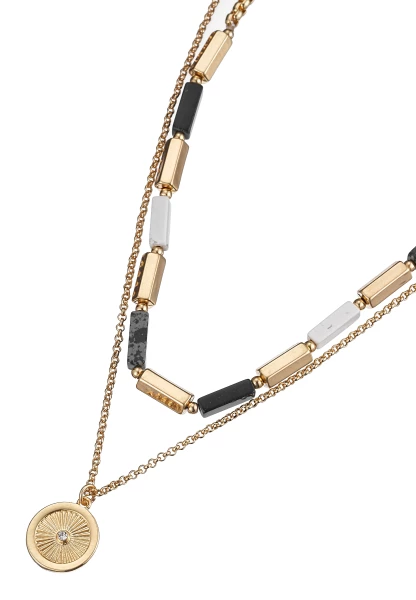 Leslii Kurze Halskette Layering Steine Gold Saisonale Angebote