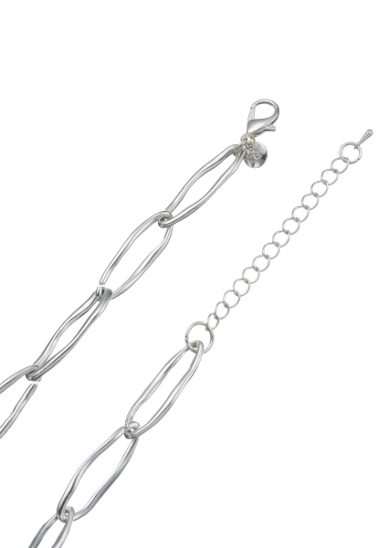 Leslii Kurze Halskette Oval Glieder Collier Silber Sonderangebote