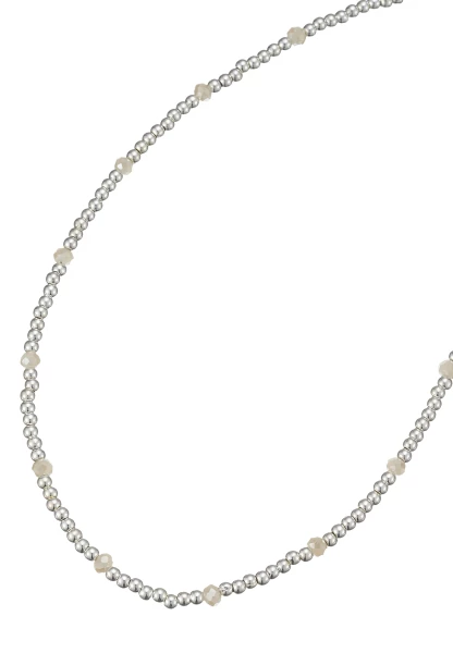 Leslii Kurze Halskette Kugeln Glasperlen Silber Wochenangebot