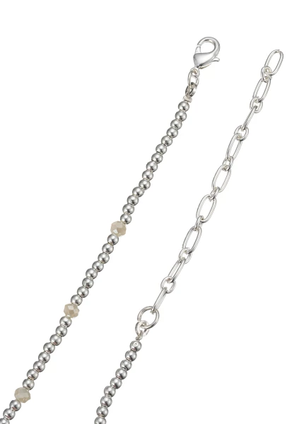 Leslii Kurze Halskette Kugeln Glasperlen Silber Wochenangebot