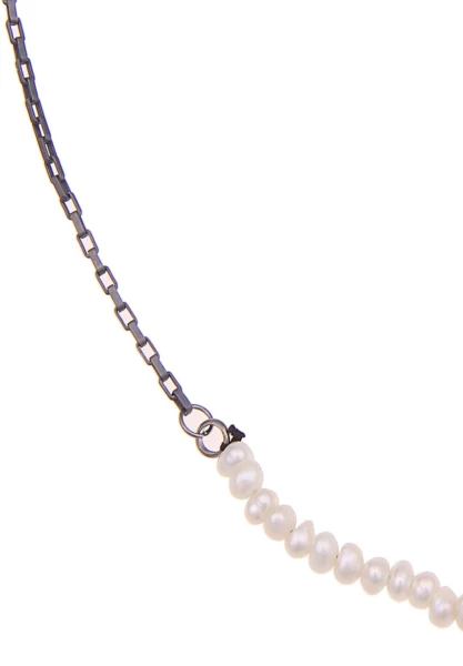 Leslii Damen-Kette Little Pearls Süßwasser-Zuchtperlen Perlen-Kette Collier Schwarz Weiß Zeitbegrenzte Promotion
