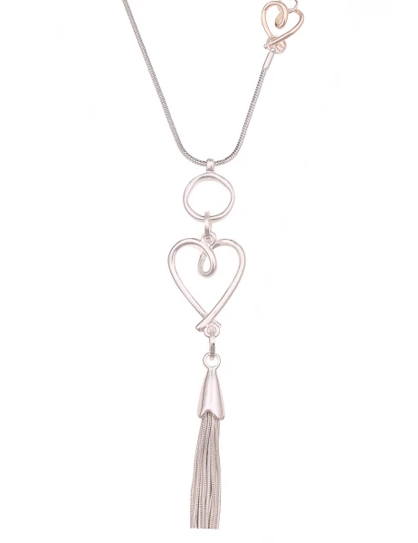 -50% SALE Leslii Lange Halskette Bicolor Herzen in Silber Rosé 50% Rabatt mit kostenlosem Versand