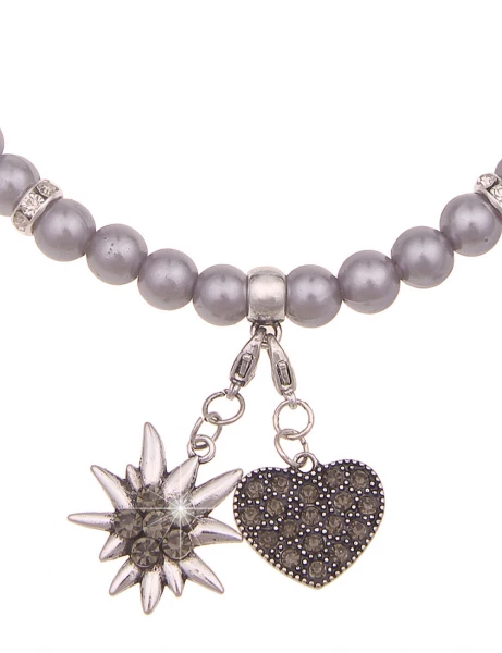 -50% SALE Leslii Damen-Kette Heidi Edelweiß Herz-Kette Dirndl Oktoberfest kurze Kette Modeschmuck Gr Sonderangebot