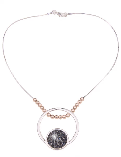 -50% SALE Leslii Kurze Halskette Bicolor Mix in Silber Rosé Preisnachlass