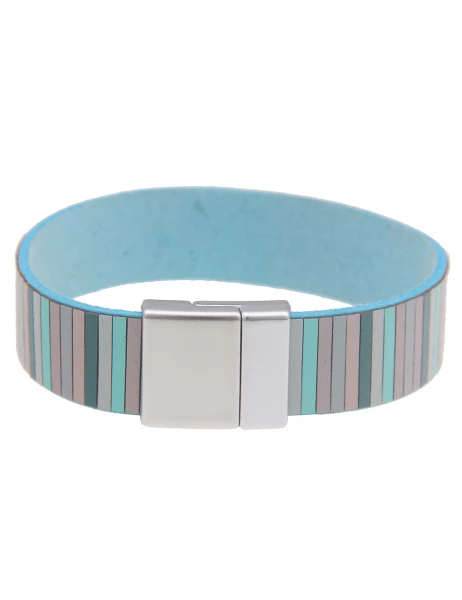 - 50% Sale Leslii Armband Statement Streifen-Muster in Grün Mint Muttertagsangebot