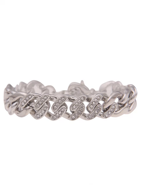 -50% SALE! Leslii Armband Ariane Panzer-Armband Statement Glitzer in Silber Kauf eins, bekomm eins gratis