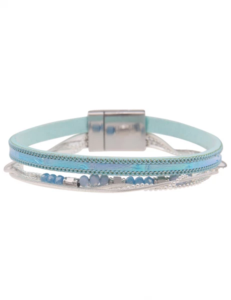 -50% SALE Leslii Armband Metallic Glasperlen in Silber Blau Tägliche Deals